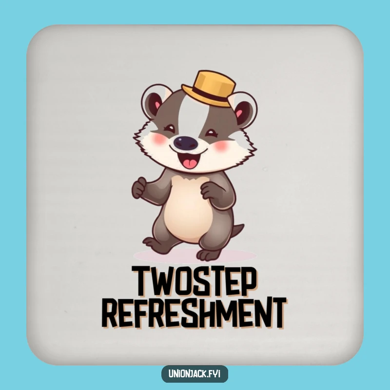 Funny Badger Waltz Coaster - Protect Surfaces with Dapper Style Gift!