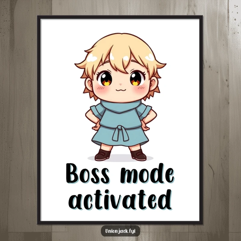 Funny Poster: Character striking a proud pose with hands on hips, conveying strength, determination, and self-assurance.