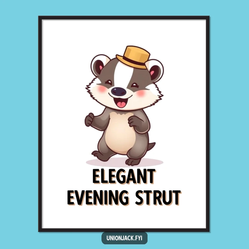 Funny Badger Waltz Poster - Whimsical Wall Art & Hilarious Gift!