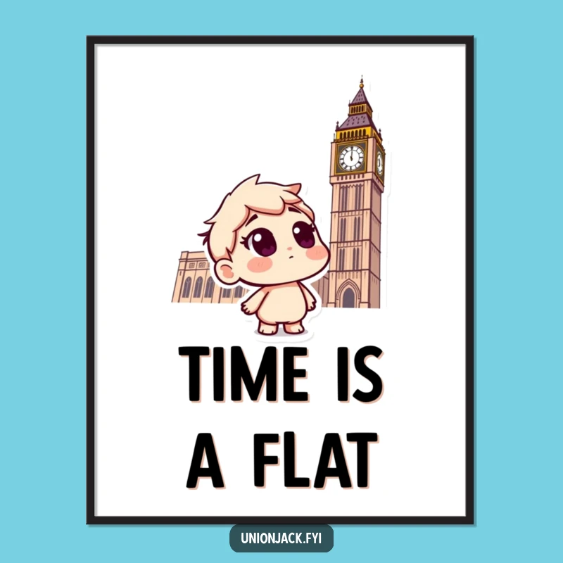 Funny Curious Big Ben Poster: Hilarious London Wall Art for Travelers Gift
