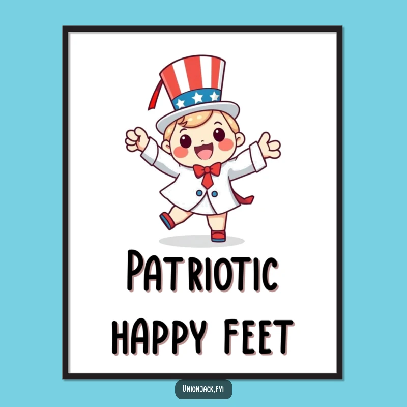 Funny Patriotic Jig Poster: Happy Dancer Art for Festive Decor