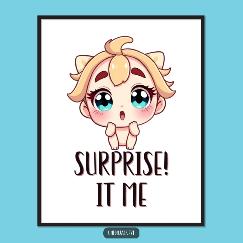Funny Poster: Wide-Eyed Character - A Hilarious Surprise Wall Art Gift