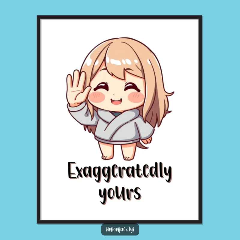 Funny Saluting Character Poster - Polite Smile Art, Charming and Funny Gift