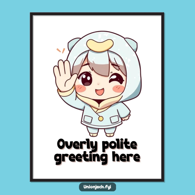 Funny Polite Salute Poster: Charming Character Art, Excellent Humorous Wall Decor Gift