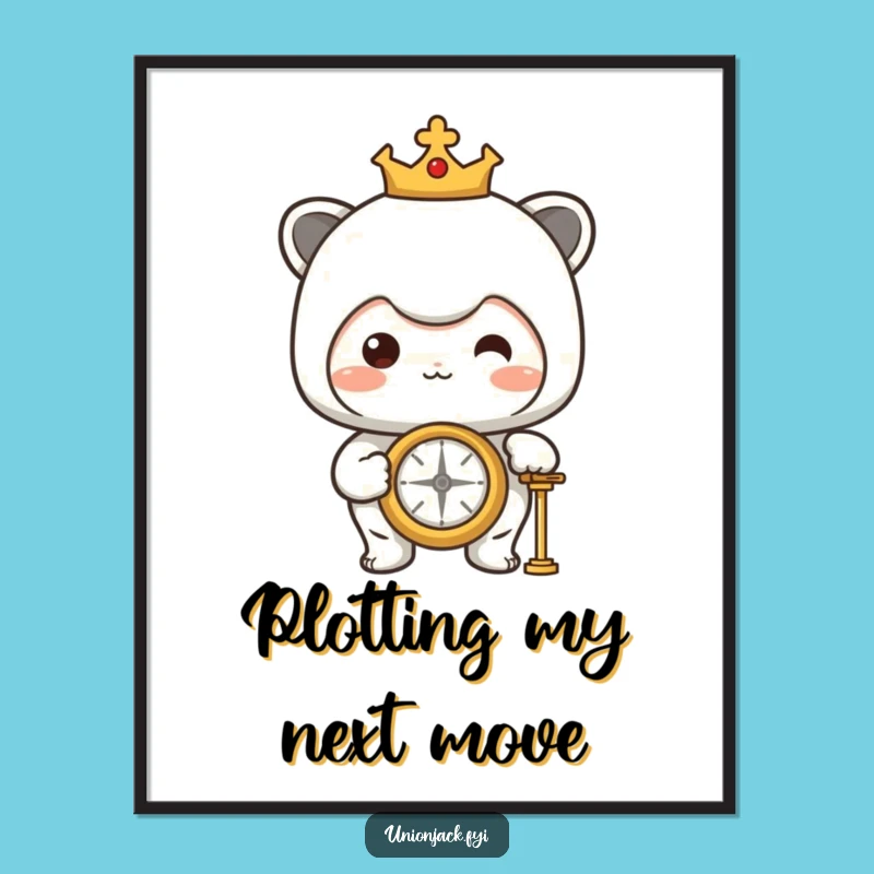 Funny Proud Compass Poster: Character's Guidance Art, Inspiring Wall Decor Gift!