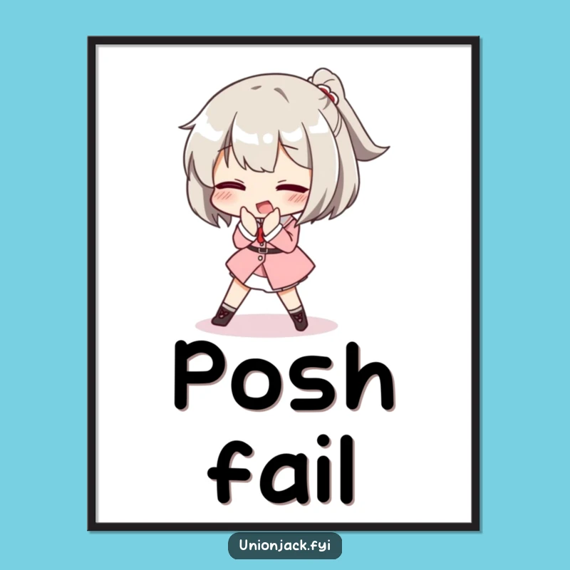 Funny Posh Trip Poster: Elegant Art of a Curtsey Fail - Perfect Funny Gift