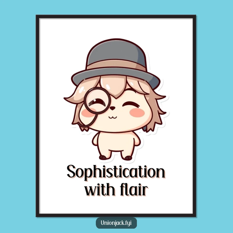 Funny Gentleman Character Poster: Sophisticated Wall Art with a Wink