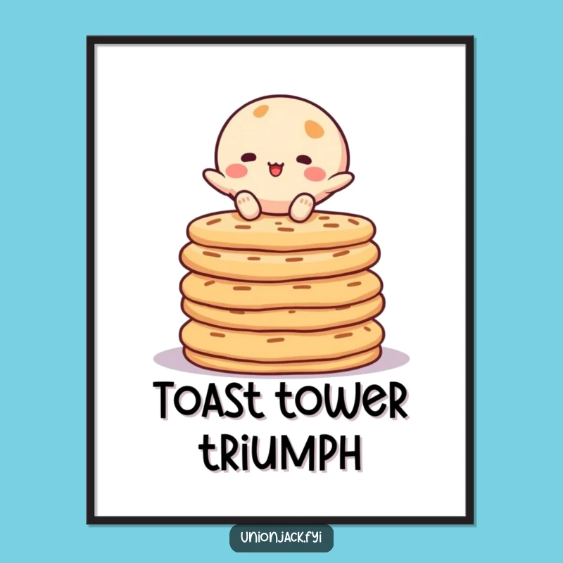 Funny Crumpet Balancing Poster - Whimsical Wall Art for Laughs