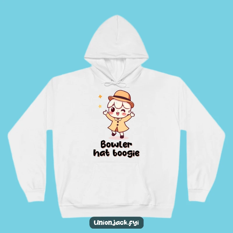 Funny Hoodie: Cozy Dancer in Bowler Hat - A Humorous Warm Gift