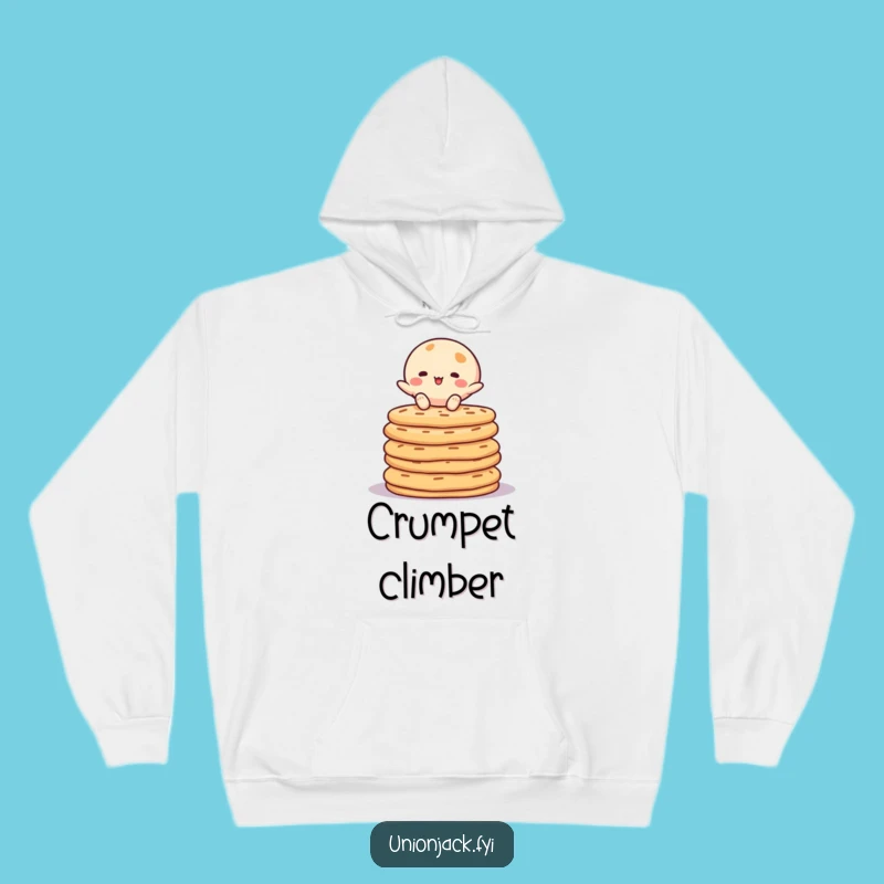 Funny Crumpet Balancing Hoodie - Cozy and Comedic Comfort