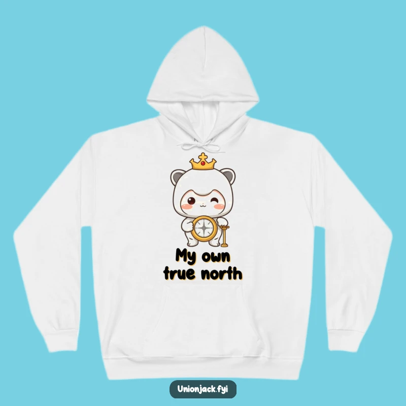 Funny Proud Compass Hoodie: Character's Cozy Journey, Perfect Comfort Gift!