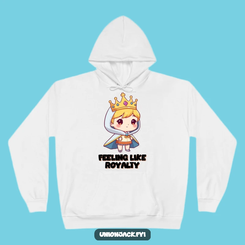 Funny Regal Character Hoodie: Cozy Crowned Royalty Comfort Gift