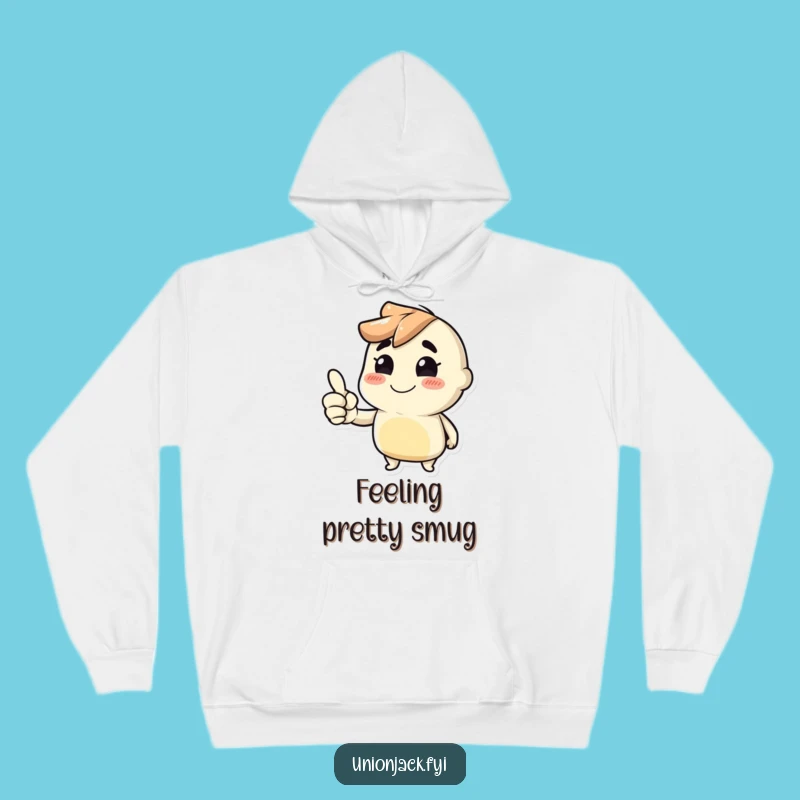 Funny Thumbs Up Hoodie: Cozy Cheeky Grin Character Comfort Gift