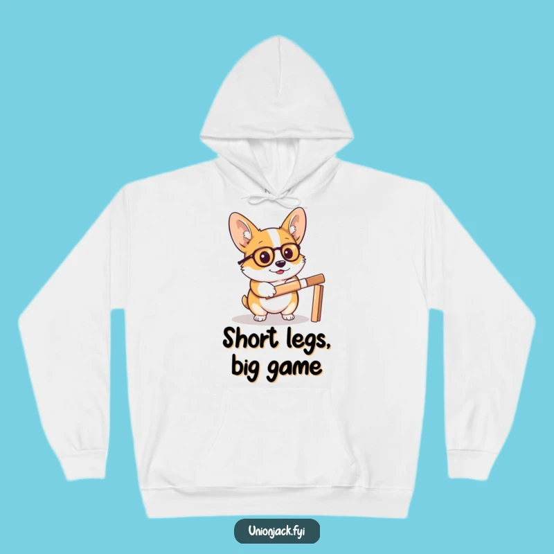 Funny Corgi Cricket Hoodie - Cozy & Dapper Sports Companion Gift!