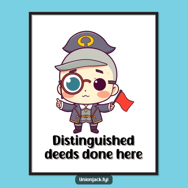 Distinguished Free Printable Wall Art: Monocle Flag Holder, Elegant Downloadable Art for Sophistication