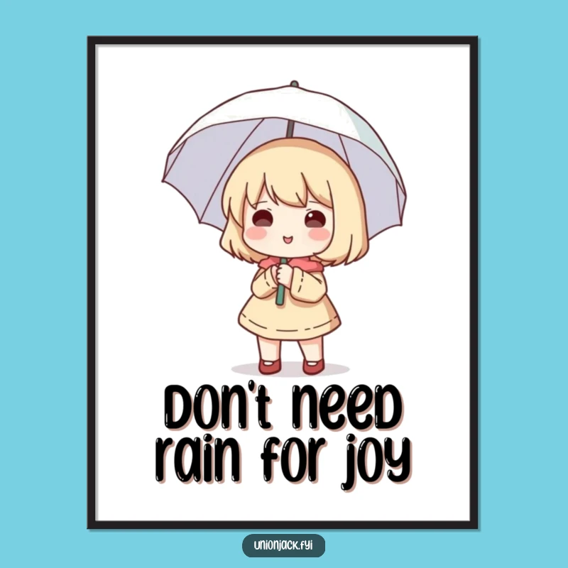 Free Printable Wall Art: Character's Happy Brolly - Whimsical Downloadable Decor Gift