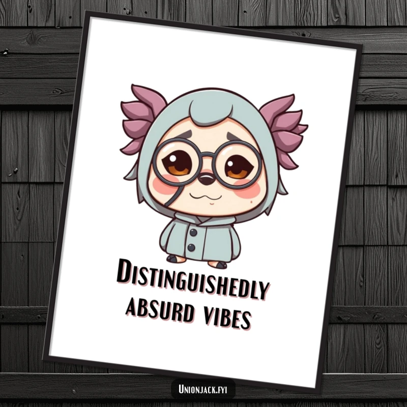 Funny Free Printable Wall Art of a character sporting a monocle and making a comically amusing face.