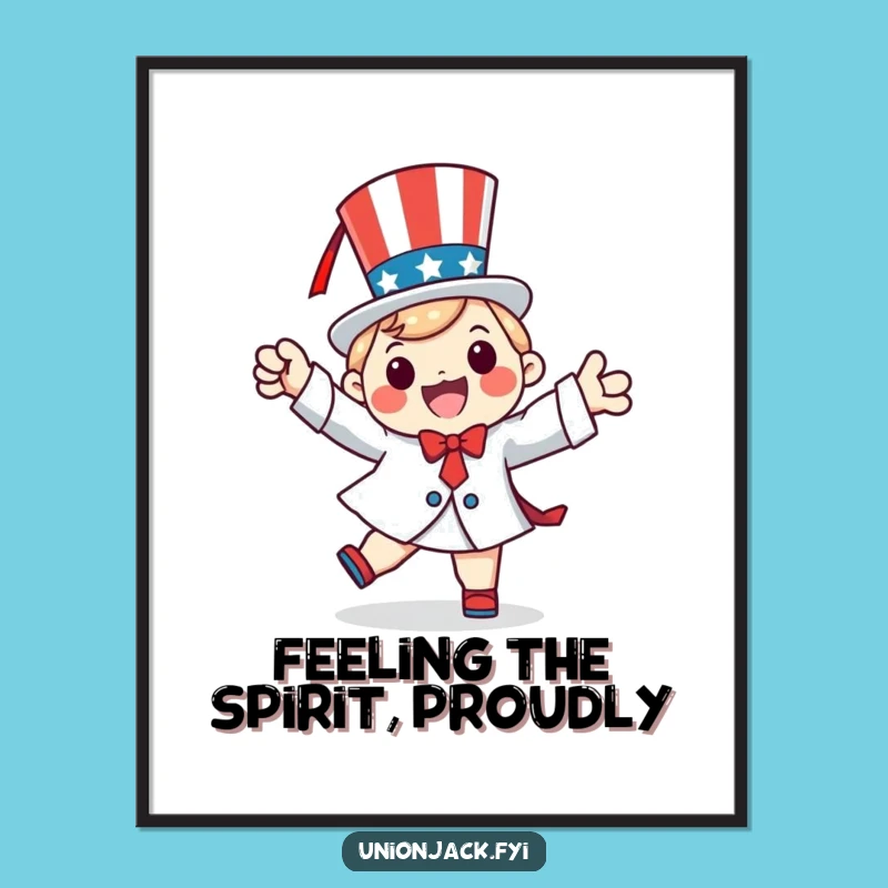 Free Printable Wall Art: Patriotic Jig Character Humor, Humorous Downloadable Art Piece