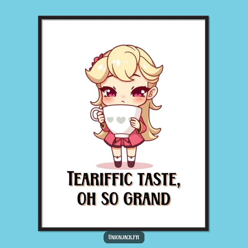 Funny Free Printable Wall Art: Fancy Teacup Character, Hilarious Decor