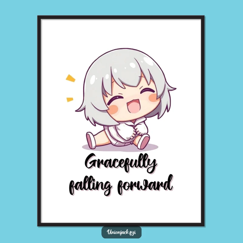 Funny Free Printable Wall Art: Tripping Character, Downloadable Decor for Comedic Relief Vibes