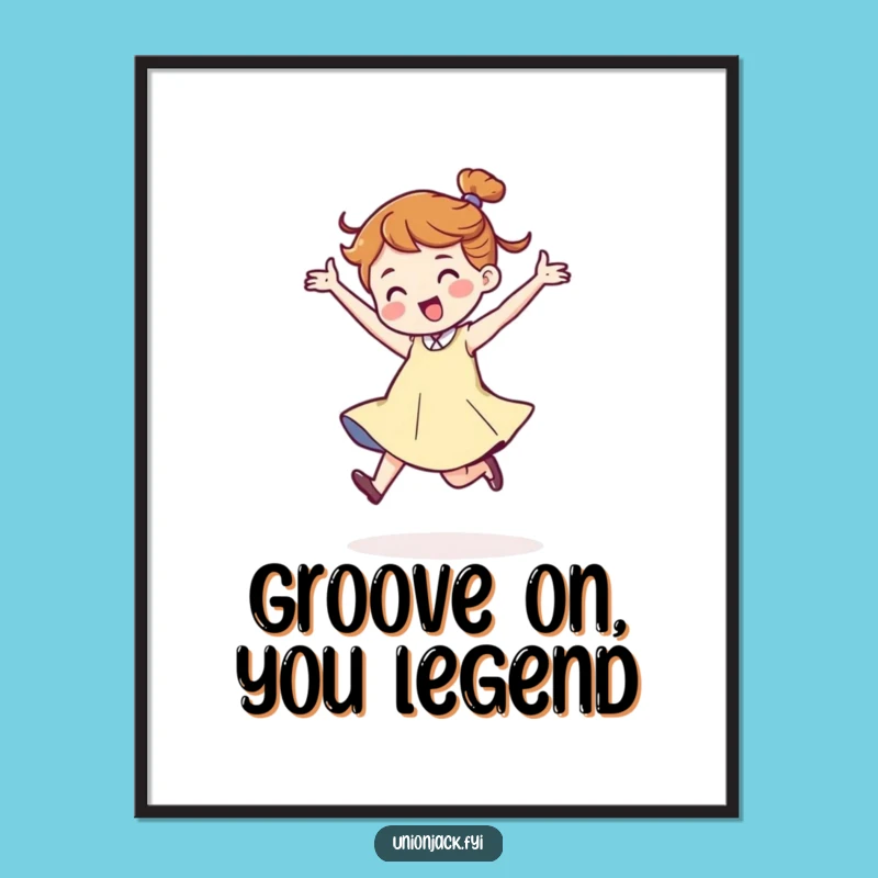 Free Printable Wall Art: Dancing Character, Energetic Joyful Art, Downloadable Home Decor