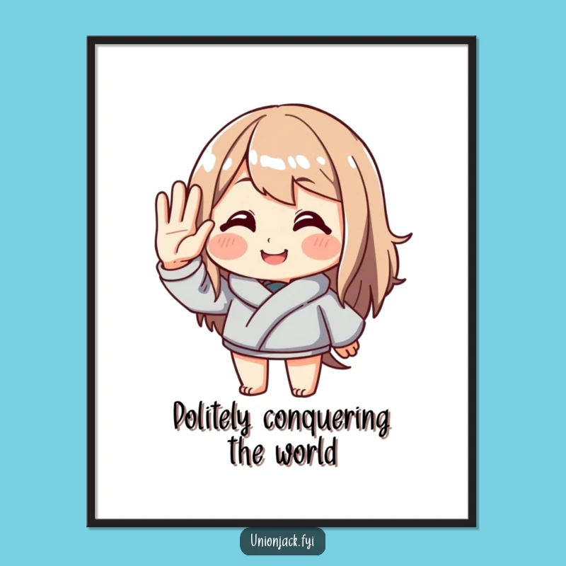 Free Printable Wall Art: Polite Saluting Character, Humorous Art, Downloadable Decor