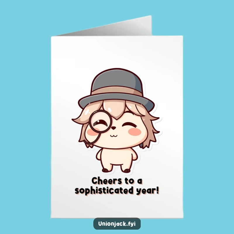 Funny Free Printable Birthday Card: Dapper Wink Character Downloadable Gift
