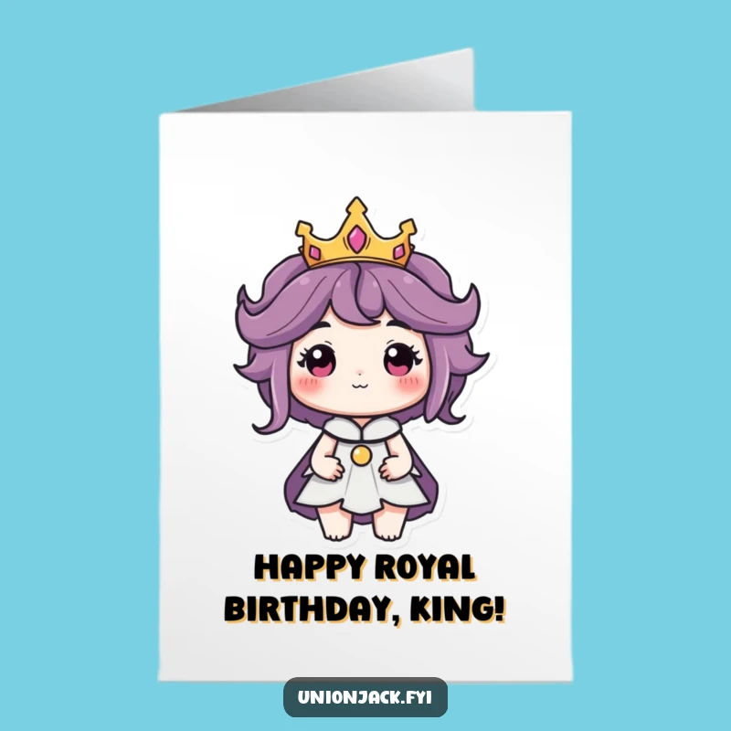 Free Printable Birthday Card: Regal Character Crown for a Funny Downloadable Gift