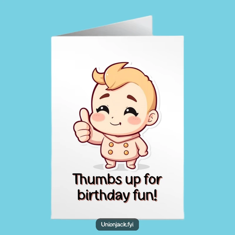 Free Printable Birthday Card: Cheeky Thumbs Up Funny Downloadable Gift