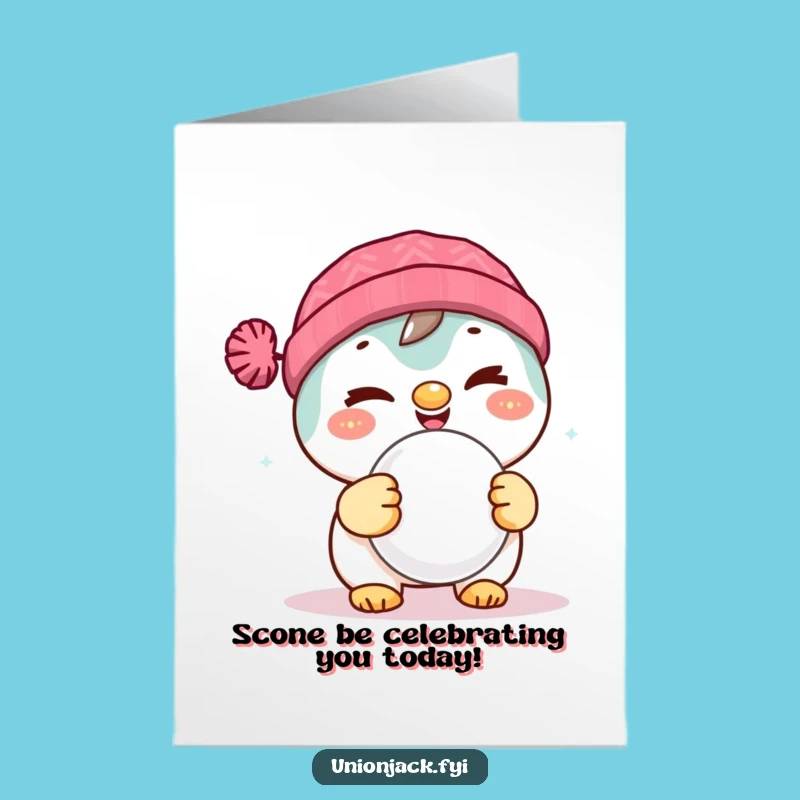 Witty Free Printable Birthday Card: Scone-Loving Wink Downloadable Humorous Gift