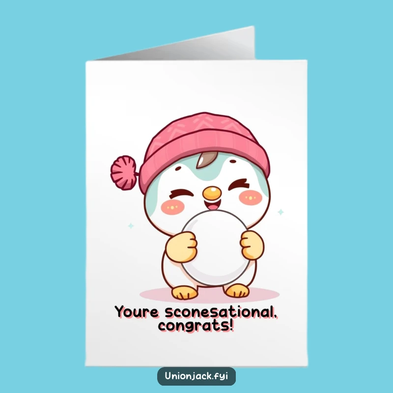Cheeky Free Printable Congrats Card: Scone Wink for Your Success Downloadable