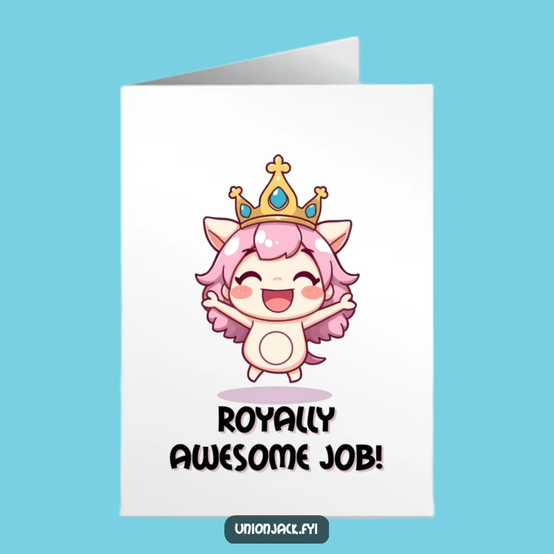 Excited Free Printable Congrats Card: Bouncing Crown Victory, Perfect Downloadable & Print at Home Gift