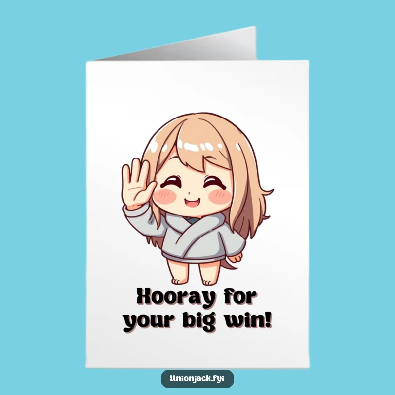 Free Printable Congratulation Card: Polite Saluting Character, Humorous Downloadable Celebration