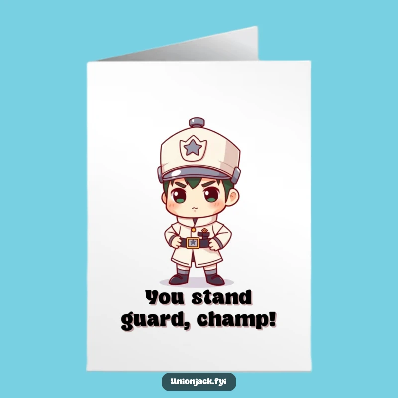 Free Printable Congrats Card: Stiff Guard of Success Funny Downloadable Gift