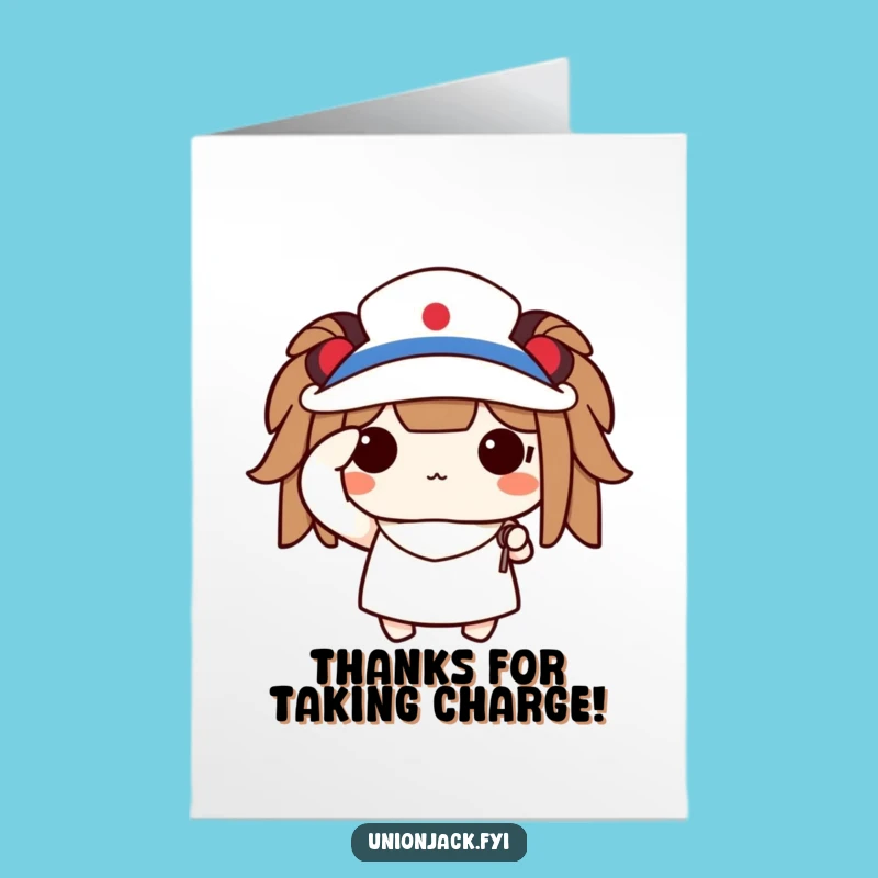 Free Printable Thank You Card: Character's Proud Salute, Funny Downloadable Gift for Gratitude