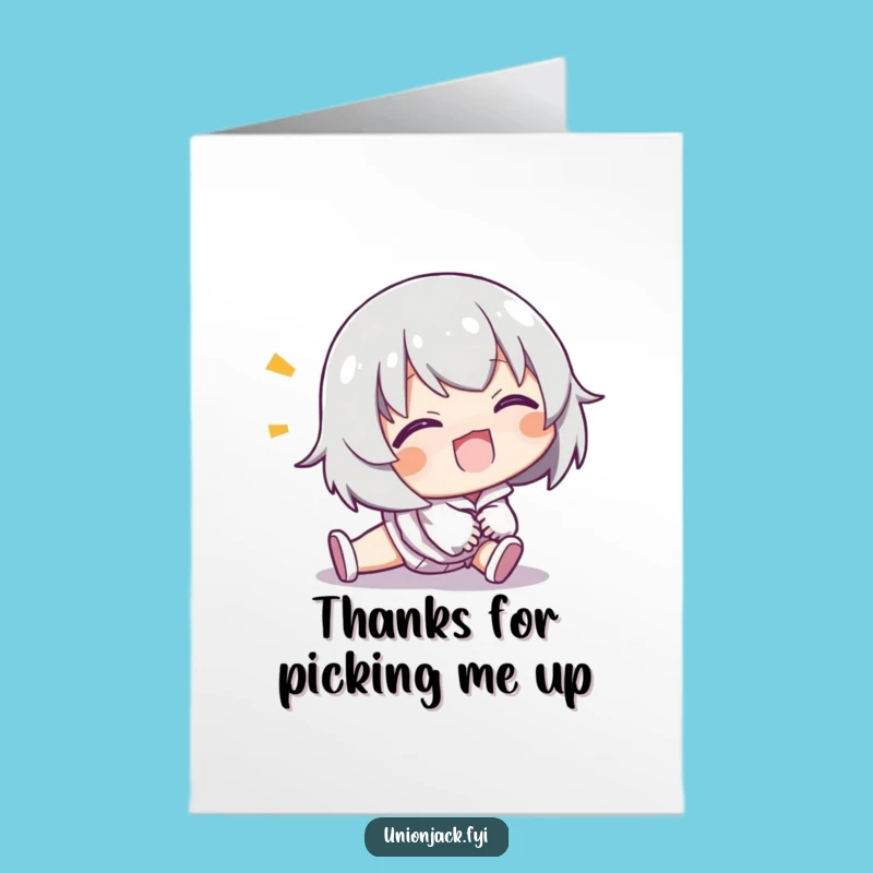 Free Printable Thank You Card: Grinning Tripper Character, Humorous Downloadable Gift for Thanks