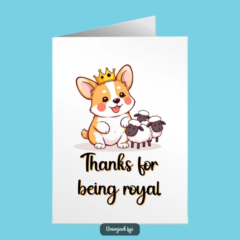 Free Printable Thank You Card: Humorous Corgi Herding for a Funny Downloadable Gift