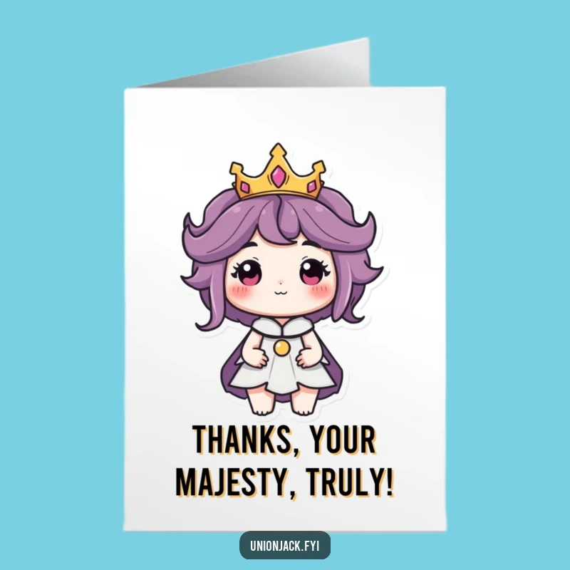 Free Printable Thank You Card: Royal Character Crown, Funny Downloadable Gift for Thanks