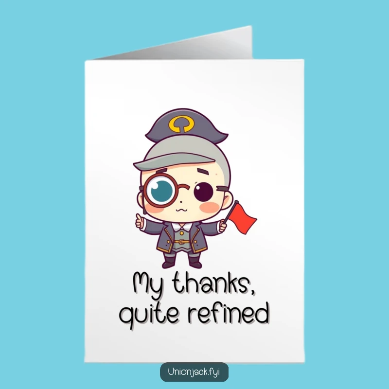 Distinguished Free Printable Thank You Card: Monocle Flag Display, Easy Download & Print at Home Gift