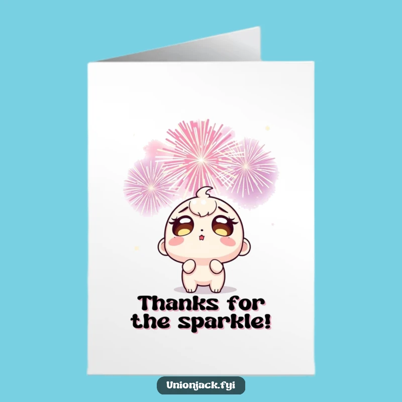 Free Printable Thank You Card: Firework Admirer Funny Downloadable Gift of Gratitude