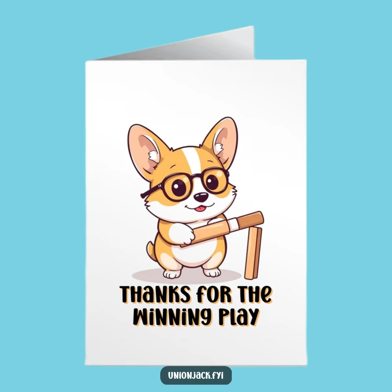 Free Printable Thank You Card: Corgi Cricket Etiquette, Downloadable Gift