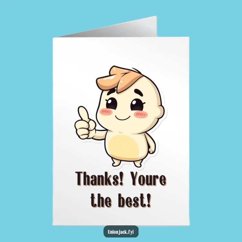 Funny Free Printable Thank You Card: Thumbs Up Character for a Downloadable Gift