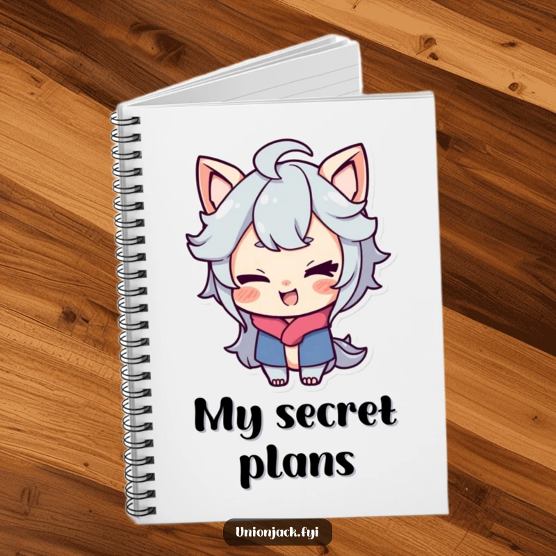 Funny notebook cover featuring a character with a playful smirk, giving a cheeky wink, inspiring the recording of witty and mischievous thoughts.