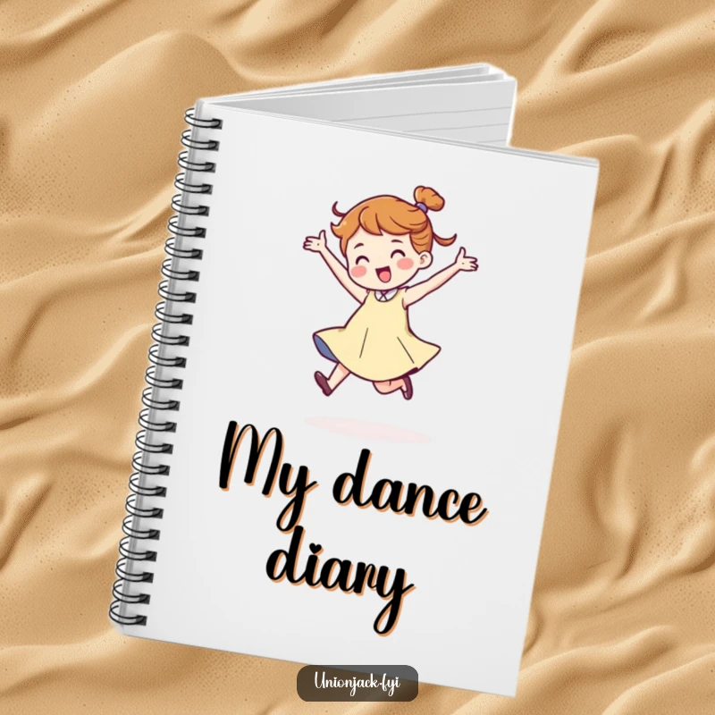 Funny notebook with a character dancing in a jaunty, energetic stride, inspiring creativity. Ideal for students, artists, and anyone who loves to doodle and write.