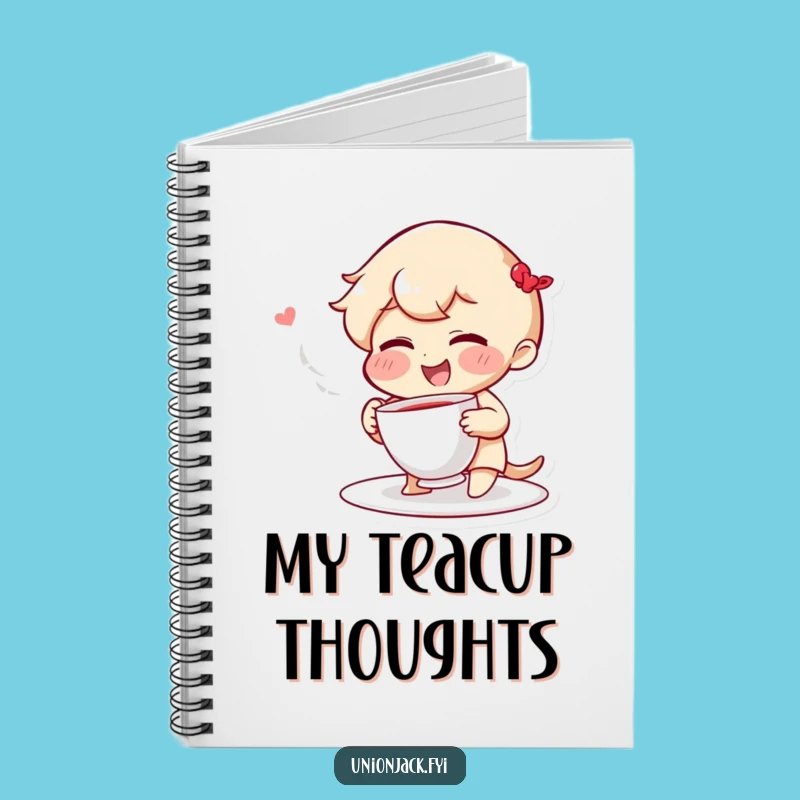 Funny Notebook: Giggling Character Tosses Teacup, Great for Notes Funny Gift