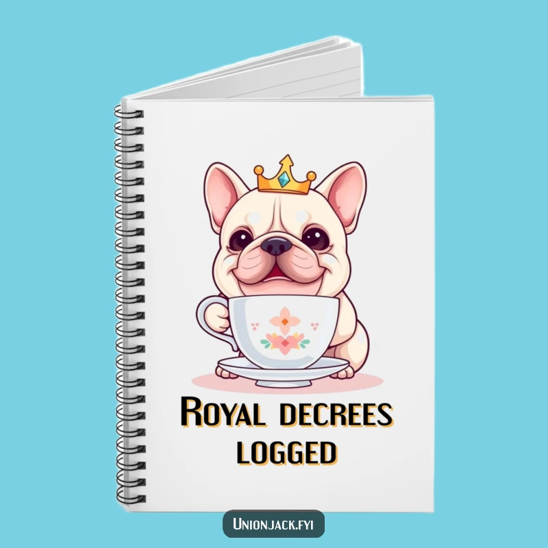 Funny Bulldog Teacup Notebook - Jot Down Laughs & Ideas Gift!