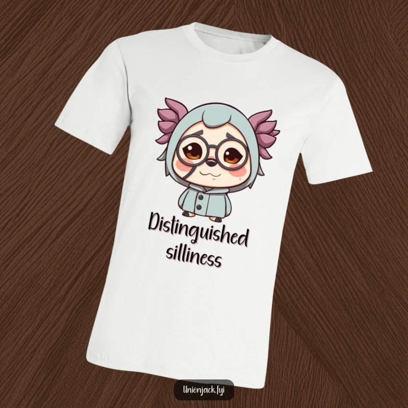 Funny t-shirt depicting a character making a funny face, complete with a monocle. A humorous and elegant design.