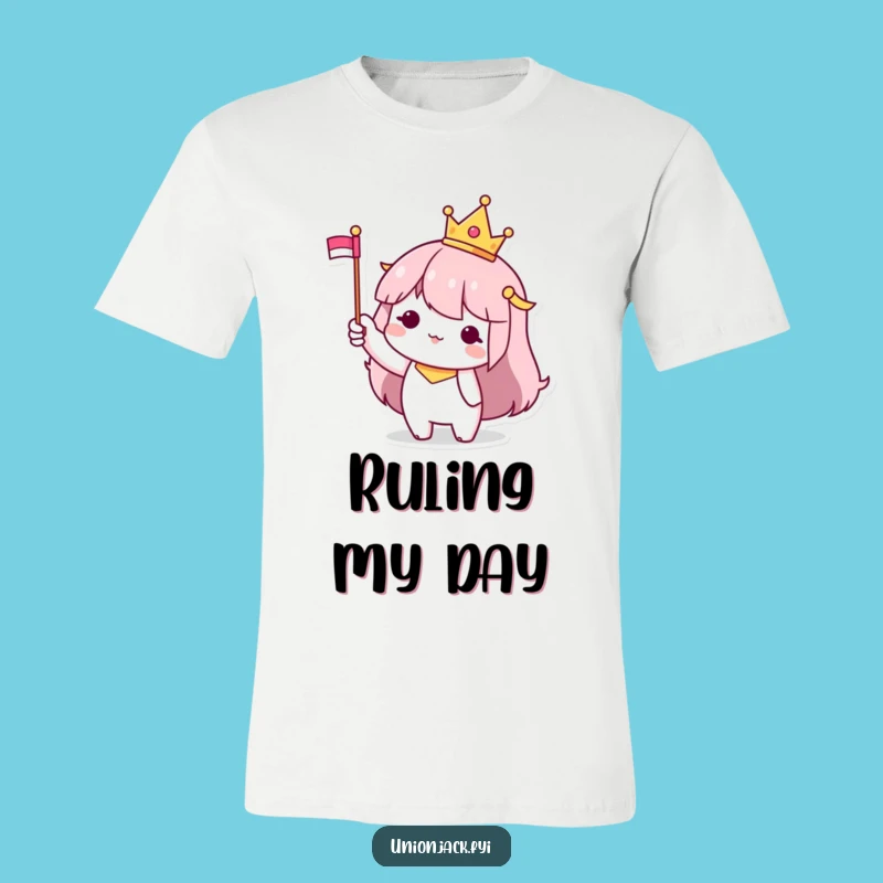 Funny Little King T-Shirt: Crowned Character Waving - Ideal Funny Gift for the Petite Ruler
