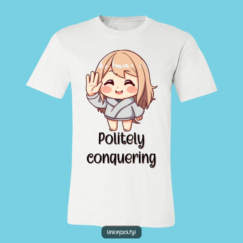 Funny Saluting Character T-Shirt - Polite Smile Style, Comfy and Funny Gift