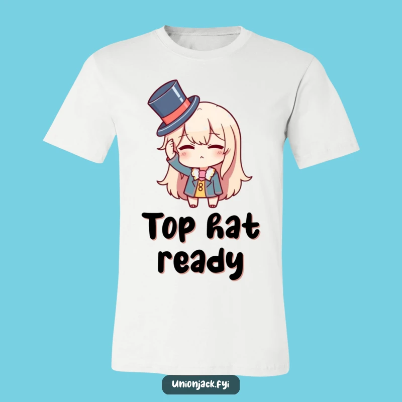 Funny Top Hat T-Shirt: Comical Wink & Adjust, Hilarious Gift for the Classy!